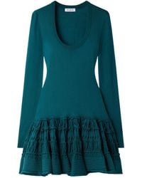 Alaïa - Ruffled Wool-Blend Mini Dress - Lyst