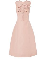 Oscar de la Renta - Bouquet Embroidered Silk Cocktail Dress - Lyst