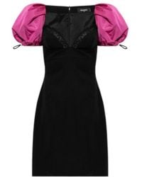 DSquared² - Lace Trim Puff Sleeve Dress - Lyst