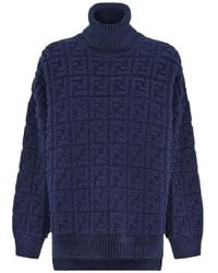 Fendi - Knitted Ff Motif Patterned Sweater - Lyst