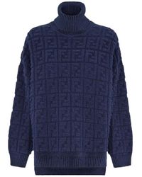 Fendi - Knitted Ff Motif Patterned Sweater - Lyst