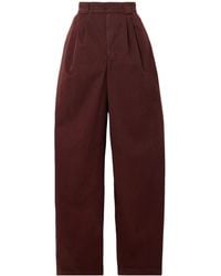 Lemaire - Mid-Rise Pleated Wide Leg Pants - Lyst