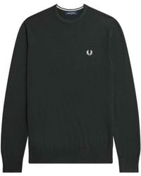 Fred Perry - Logo-Embroidered Crew-Neck Jumper - Lyst