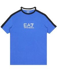 EA7 - Logo Printed T-Shirt With Round Neck - Lyst