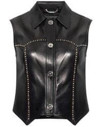 Versace - Stud-Embellished Button-Up Gilet - Lyst