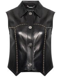 Versace - Stud-Embellished Button-Up Gilet - Lyst