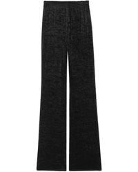 Saint Laurent - Wide Leg Velvet Trousers - Lyst