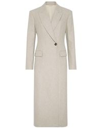 Brunello Cucinelli - Single Breasted Long Coat - Lyst