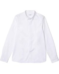 Lacoste - Slim Fit Concealed Placket Poplin Shirt - Lyst