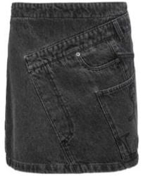 JW Anderson - Jw Anderson Mid-Rise Twisted Denim Mini Skirt - Lyst