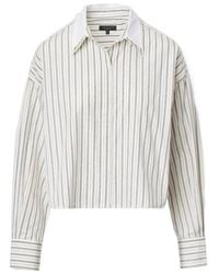 Rag & Bone - Marin Striped Cropped Shirt - Lyst