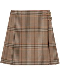 Burberry - Wool Check Mini Kilt - Lyst