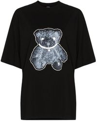we11done - Teddy Bear-Print Cotton T-Shirt - Lyst