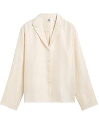 TOTEME - Totême Monogram-Print Satin Shirt - Lyst
