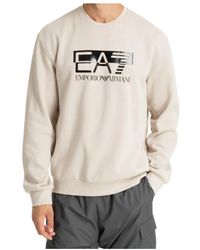 EA7 - Visibility Crew-Neck Cotton Sweatshirt - Lyst