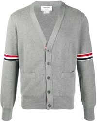 Thom Browne - Bar Stripe V-Neck Cardigan - Lyst