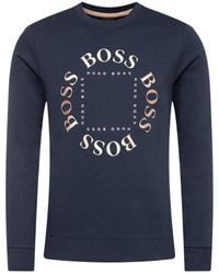 BOSS - Round-Necked Logo Sweater - Lyst