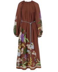 ALÉMAIS - Alfie Gathered Cotton And Silk Midi Dress - Lyst