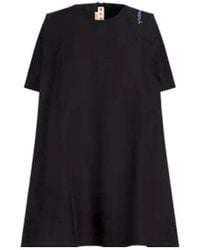 Marni - Solid-Color Embroidered Short-Sleeved Dress - Lyst