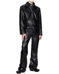 Kiko Kostadinov Murad Zip-up Leather Jacket in Black for Men