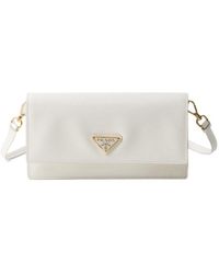 Prada - Mini Saffiano Logo Flip Shoulder Bag - Lyst