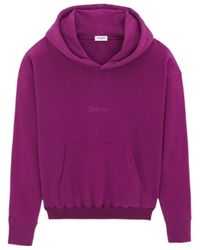 Saint Laurent - Logo Embroidered Long-Sleeved Hoodie - Lyst
