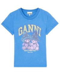 Ganni - Baby Fit T-Shirt With Mushroom Teddy - Lyst
