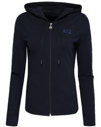 EA7 - Logo Hooded Casual Coat - Lyst