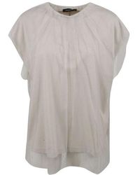Fabiana Filippi - Sheer Overlay Cap-Sleeved T-Shirt - Lyst