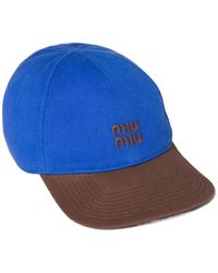 Miu Miu - Logo-Embroidered Two-Toned Baseball Cap - Lyst