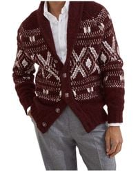Brunello Cucinelli - Geometric Jacquard Cardigan - Lyst