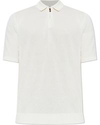 Eleventy - Zip-Detailed Knitted Polo Shirt - Lyst