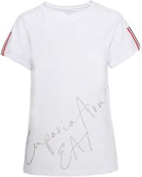 EA7 - Striped Short-Sleeved T-Shirt - Lyst