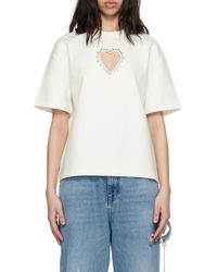 Area - Crystal-Embellished Cut-Out T-Shirt - Lyst