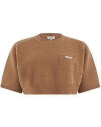 Elisabetta Franchi - Cropped Knit Sweater - Lyst