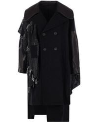 Yohji Yamamoto - Double-Breasted Distressed Coat - Lyst