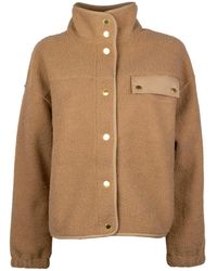 Barbour - Standcollar Fleece Cropped Jacket - Lyst