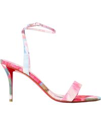 Christian Louboutin - Logo Heel Sandals - Lyst