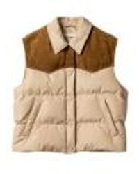 Miu Miu - Technical Pongé And Leather Down Vest - Lyst
