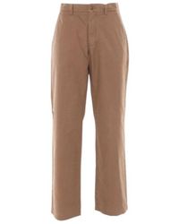 Aspesi - Relaxed-Fit Straight Leg Pants With Classic Button Closure - Lyst