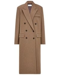Ferragamo - Peak Lapel Double-Breasted Coat - Lyst