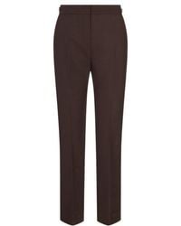 Max Mara - Mxmacino Logo-Plaque Trousers - Lyst
