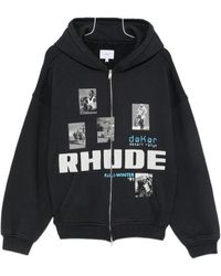 Rhude - Long-Sleeved Hooded Sweatshirt - Lyst