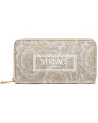 Versace - Logo-Embroidered Zip-Up Wallet - Lyst