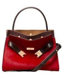 Tory Burch - Petite Lee Radziwill Calf-Hair Double Bag - Lyst