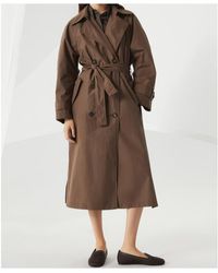 Brunello Cucinelli - Double-Breasted Belted Trench Coat - Lyst
