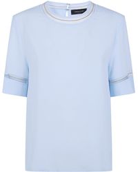 Fabiana Filippi - Short Sleeved Embellished Detail T-Shirt - Lyst