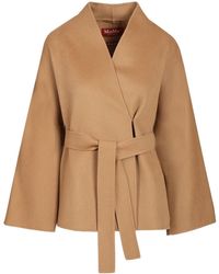 Max Mara - Studio Belted Kimono-Sleeve Coat - Lyst