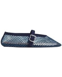 Alaïa - Alaïa Fishnet Embellished Ballet Flats - Lyst