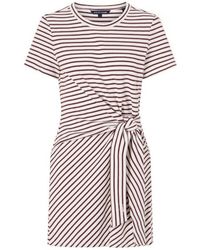 Veronica Beard - Striped Knotted Jersey Mini Dress - Lyst